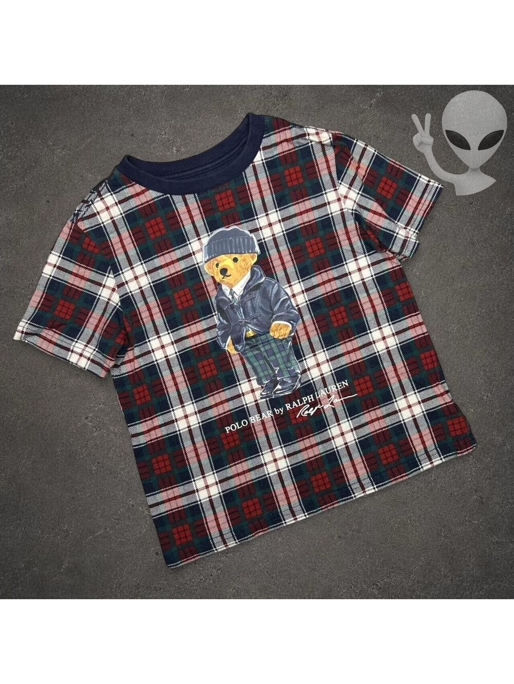 Polo Ralph Lauren Polo Bear Plaid Cotton Jersey baby Tee Women XXS - Picture 2 of 5